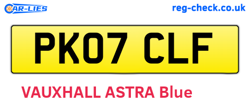 PK07CLF are the vehicle registration plates.