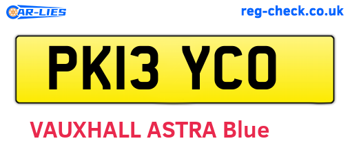 PK13YCO are the vehicle registration plates.