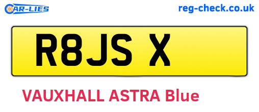 R8JSX are the vehicle registration plates.