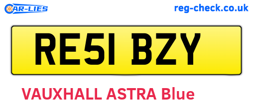 RE51BZY are the vehicle registration plates.