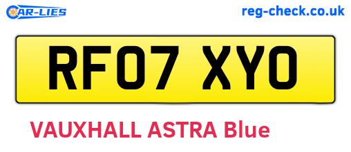 RF07XYO are the vehicle registration plates.