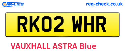 RK02WHR are the vehicle registration plates.