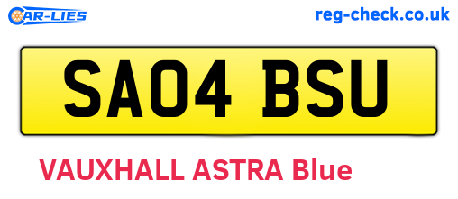 SA04BSU are the vehicle registration plates.