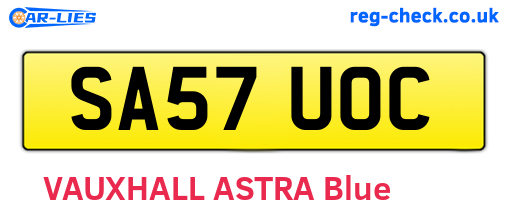 SA57UOC are the vehicle registration plates.