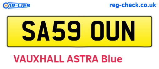 SA59OUN are the vehicle registration plates.