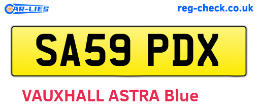 SA59PDX are the vehicle registration plates.