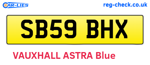SB59BHX are the vehicle registration plates.