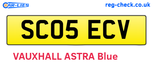 SC05ECV are the vehicle registration plates.