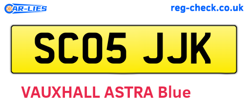 SC05JJK are the vehicle registration plates.