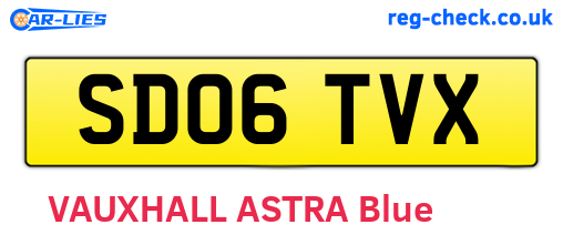 SD06TVX are the vehicle registration plates.