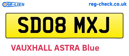 SD08MXJ are the vehicle registration plates.