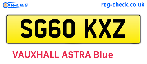 SG60KXZ are the vehicle registration plates.