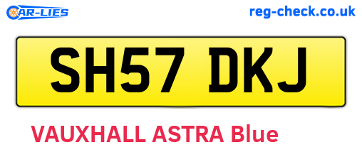SH57DKJ are the vehicle registration plates.