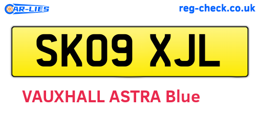 SK09XJL are the vehicle registration plates.