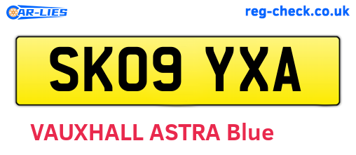 SK09YXA are the vehicle registration plates.