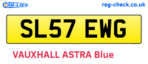 SL57EWG are the vehicle registration plates.