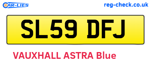 SL59DFJ are the vehicle registration plates.