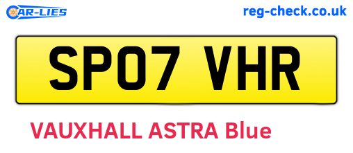 SP07VHR are the vehicle registration plates.