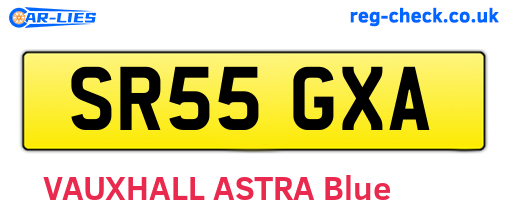 SR55GXA are the vehicle registration plates.