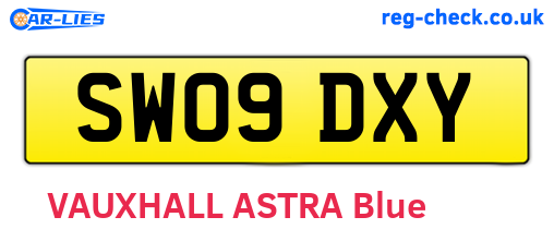 SW09DXY are the vehicle registration plates.