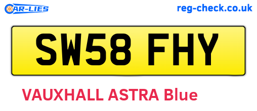 SW58FHY are the vehicle registration plates.