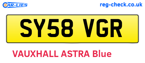 SY58VGR are the vehicle registration plates.
