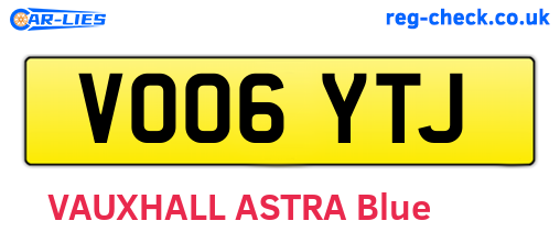 VO06YTJ are the vehicle registration plates.