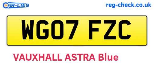 WG07FZC are the vehicle registration plates.