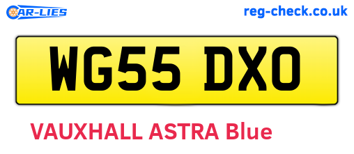 WG55DXO are the vehicle registration plates.