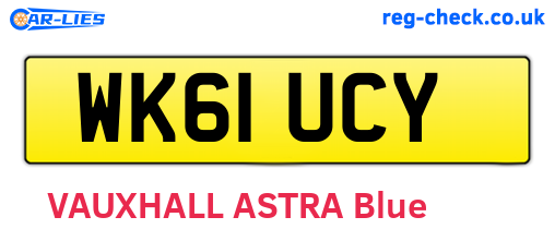 WK61UCY are the vehicle registration plates.