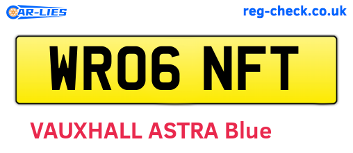 WR06NFT are the vehicle registration plates.