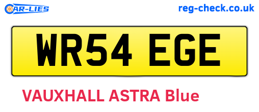 WR54EGE are the vehicle registration plates.