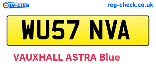 WU57NVA are the vehicle registration plates.