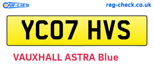 YC07HVS are the vehicle registration plates.
