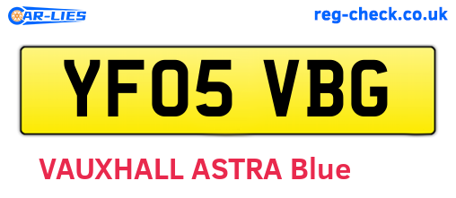 YF05VBG are the vehicle registration plates.