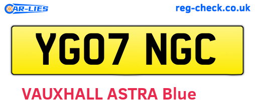YG07NGC are the vehicle registration plates.