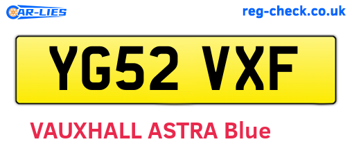 YG52VXF are the vehicle registration plates.