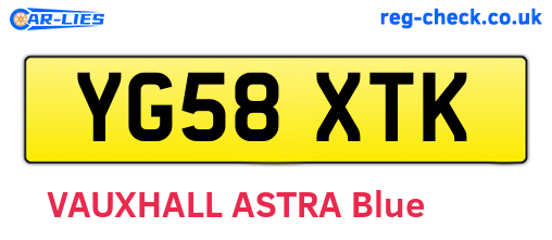 YG58XTK are the vehicle registration plates.