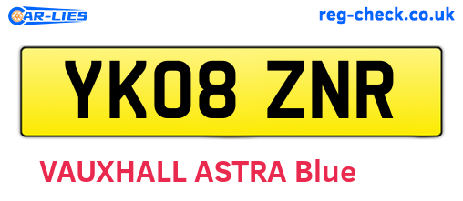 YK08ZNR are the vehicle registration plates.