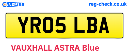 YR05LBA are the vehicle registration plates.