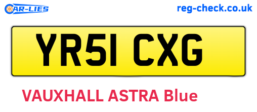 YR51CXG are the vehicle registration plates.