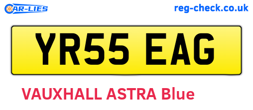 YR55EAG are the vehicle registration plates.