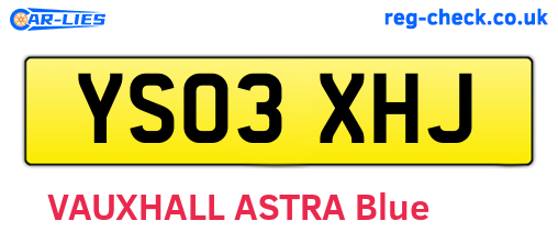 YS03XHJ are the vehicle registration plates.