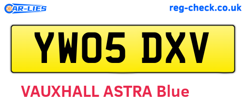 YW05DXV are the vehicle registration plates.