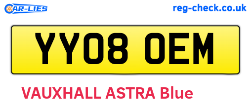 YY08OEM are the vehicle registration plates.