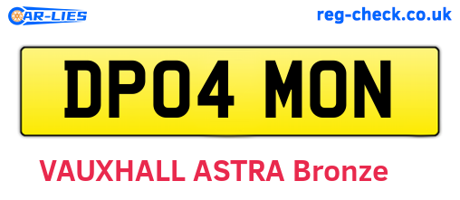 DP04MON are the vehicle registration plates.