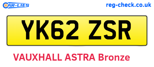 YK62ZSR are the vehicle registration plates.