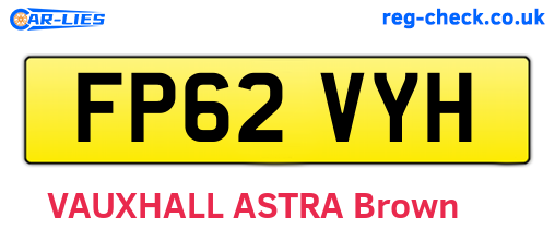 FP62VYH are the vehicle registration plates.
