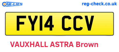 FY14CCV are the vehicle registration plates.