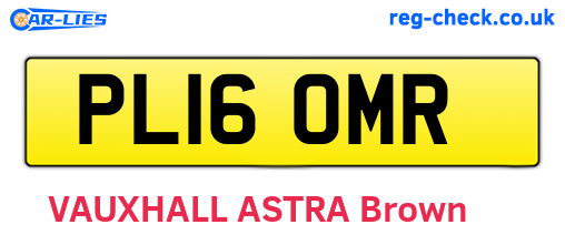 PL16OMR are the vehicle registration plates.